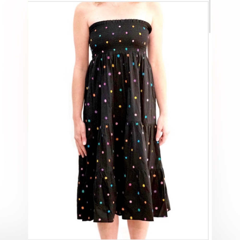 OLIVIA JAMES THE LABEL Izzy Skirt Dress, Black Embroidery